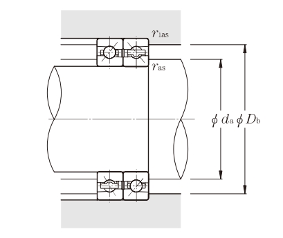 角接觸球軸承，品牌：NTN，尺寸圖2