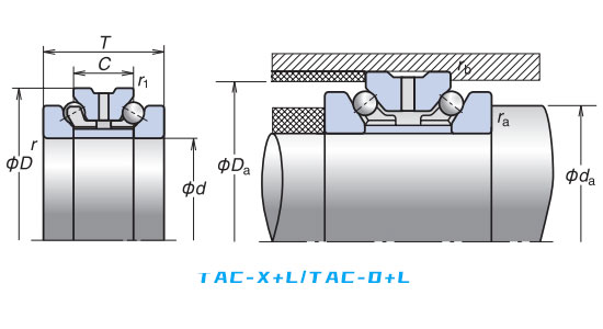 角接觸球軸承，品牌：NSK，尺寸圖3