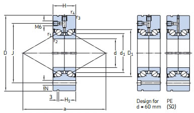 角接觸球軸承，品牌：SKF，尺寸圖2