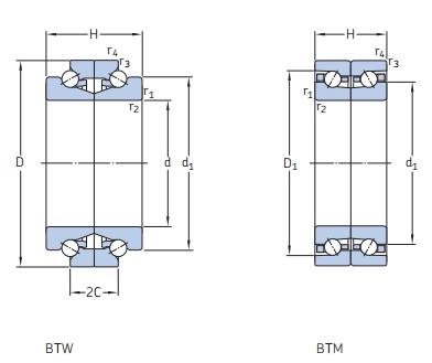 角接觸球軸承，品牌：SKF，尺寸圖1
