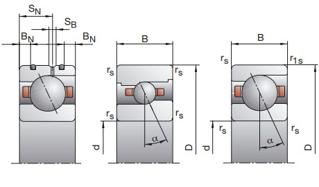 角接觸球軸承，品牌：FAG，尺寸圖3